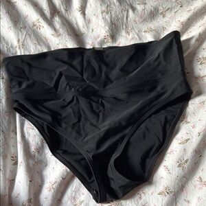 High-Waisted Black Swim Bottoms